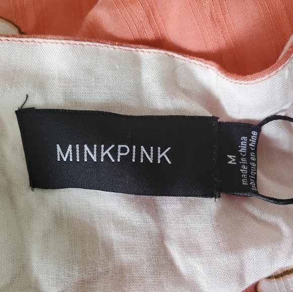 Minkpink's Lovina Wrap Style Mini Dress Coral Pink Floral Print Size M… - Picture 9 of 16
